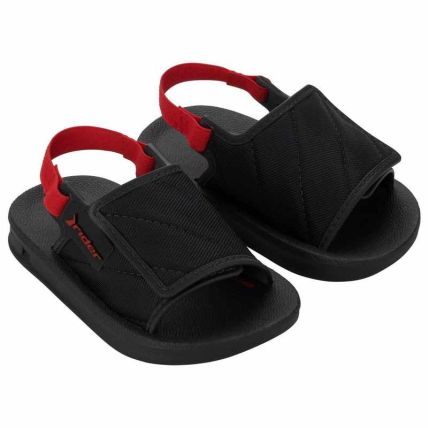 Chinelo Slide Baby Rider Street - 12414 - Preto/vermelho - Atacado