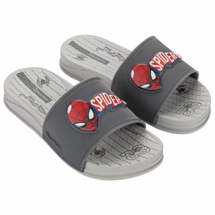 Chinelo Slide Infantil Ipanema Marvel Spider - 27520 - Bege/cinza - Atacado