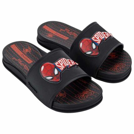 Chinelo Slide Infantil Ipanema Marvel Spider - 27520 - Preto/preto/vermelho - Atacado