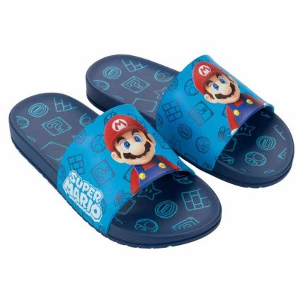 Chinelo Slide Infantil Super Mario View - 23477 - Azul Escuro/azul - Atacado
