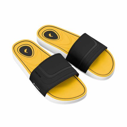 Chinelo Slide Masculino Rider Pulse - 12617 - Branco/preto/amarelo - Atacado