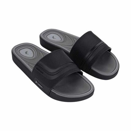 Chinelo Slide Masculino Rider Pulse - 12617 - Preto/preto/cinza - Atacado