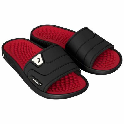 Chinelo Slide Masculino Rider Pump Iii - 12708 - Preto/vermelho - Atacado