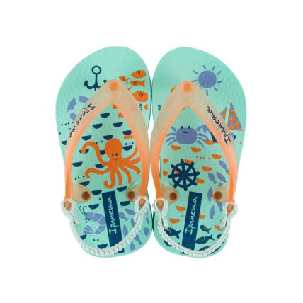 Chinelo Baby Ipanema - 25431 - Verde/Laranja/Azul - Atacado