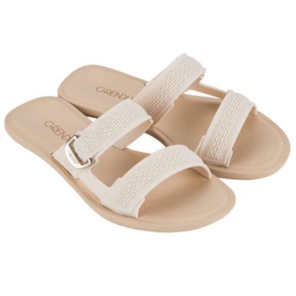Chinelo Feminino Slide Grendha Buriti Casual - 18807 - Off White Médio - Atacado