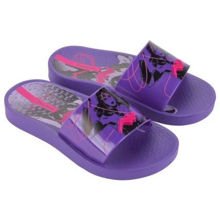 Chinelo Gáspea Infantil Ipanema Liga Da Justiça Hero Slide - 27070 - Roxo/Rosa/Preto - Atacado
