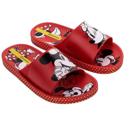 Chinelo Slide Infantil Disney Friends - 27062 - Vermelho/branco - Atacado