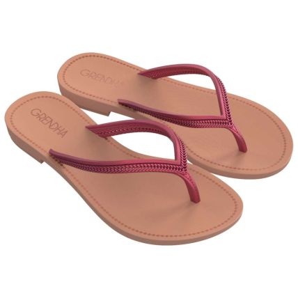 Rasteira Feminina Grendha Mais Acai Essencia - 18510 - Marrom Make/metal - Atacado