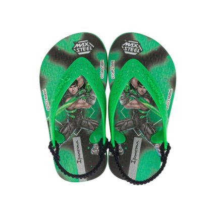 Chinelo Baby Ipanema Polly E Max Steel - 26349 - Verde/Preto - Atacado