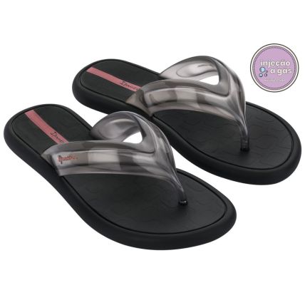Chinelo Feminino Ipanema Puffer - 26916 - Preto/fume/rosa - Atacado