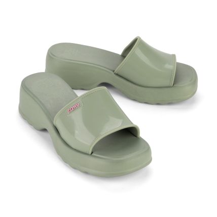 Tamanco Feminino Zaxy Wave - 18887 - Verde Militar Medio - Atacado