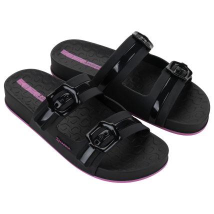 Chinelo Feminino Ipanema Samba - 27338 - Preto/preto/lilas - Atacado