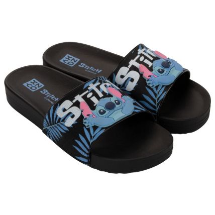 Chinelo Slide Feminino Zaxy Disney - 19198 - Preto Stitch - Atacado