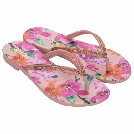 Rasteira Feminino Grendha Mais Acai Energia - 18060 - Nude Claro Floral - Atacado