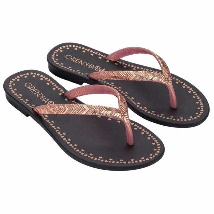 Rasteira Infantil Grendha Bela Ideal - 19484 - Preto/rosa Iriodin - Atacado