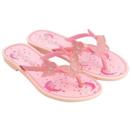 Rasteira Infantil Grendha Bela Cacau Borboletas - 18548 - Rosa Claro - Atacado