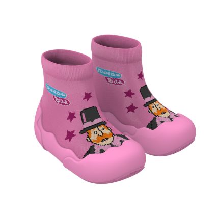 Sapatilha Baby Mundo Bita Friendship Meia Com Sola - 22805 - Rosa Claro - Atacado
