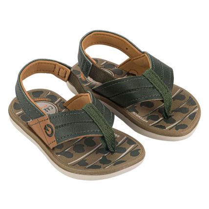 Sandália Baby Cartago Mini Dedo - 11559 - Bege/Verde/Castor - Atacado