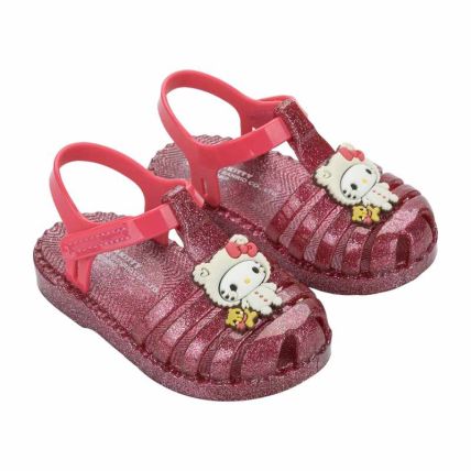 Sandalia Baby Hello Kitty Duo - 23479 - Vermelho Glitter/rosa - Atacado