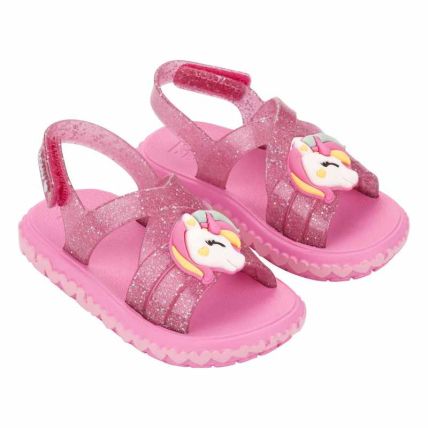 Sandalia Baby Zaxynina Dream - 19411 - Rosa Chiclete Glitter - Atacado
