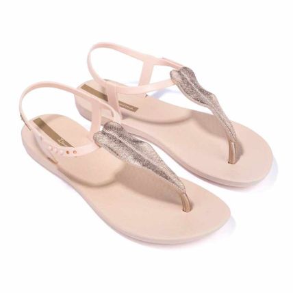 Sandalia Feminino Ipanema Class Flora - 83774 - Bege/ouro - Atacado