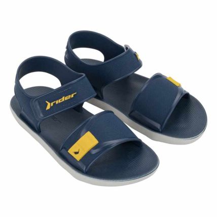 Sandalia Infantil Rider Kick Papete - 12354 - Bege/azul/amarelo - Atacado
