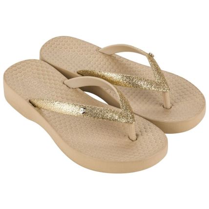 Tamanco Feminino Azaleia Joice Light Curve - 18832 - Dourado Glitter - Atacado